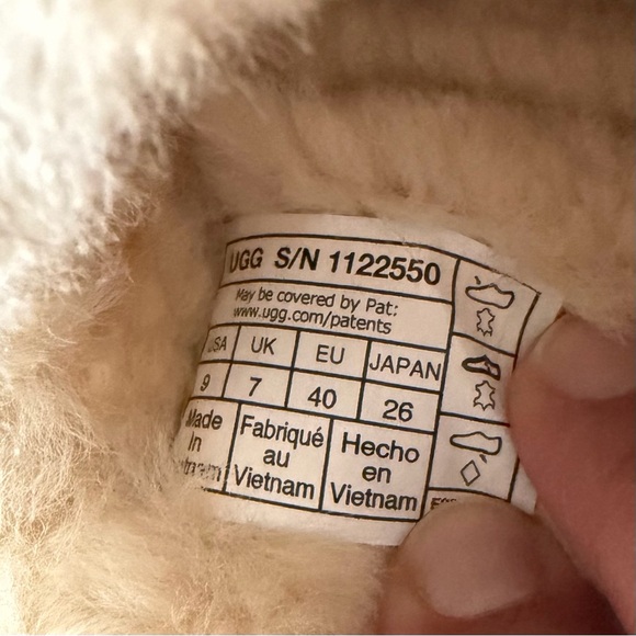 UGG Disquette Chestnut Suede Platform Slippers 9 Sheepskin Fur 1122550 Coquette - Picture 4 of 12